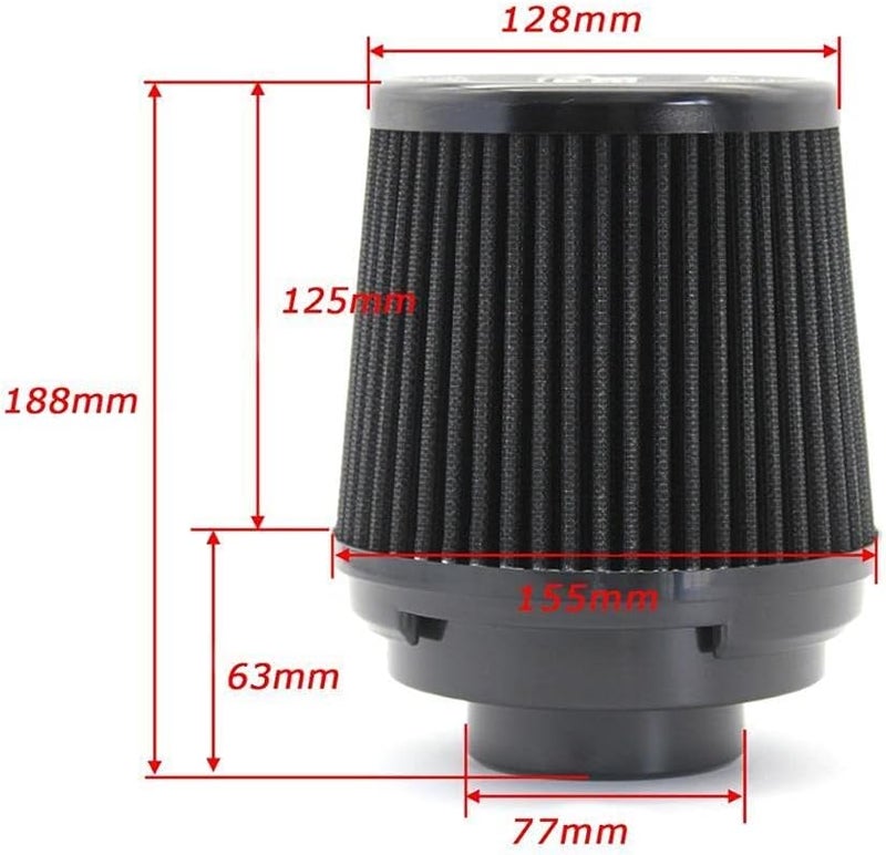 Wivplex Racing Car Air Intake Filter - 3 Inch High Flow - Image 2