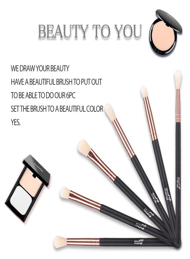 MSQ Eye Brush Set Rose Gold 6pcs Eyeshadow Set Eyebrow Brush Makeup Brushes Eyeliner Brush for Eyeshadow, Eyebrow, Eyeliner, Blending, Concealer, Best for Gifts - Image 2