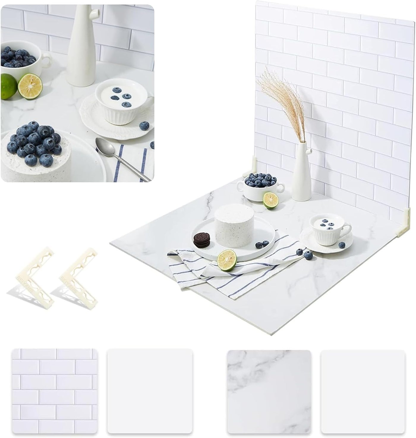 الرائد Al Raied 2 Pcs Photo Backdrop Boards 24x24 Inch For Flat Lay Food Photography Double Side