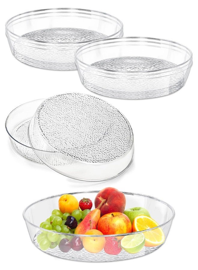 Wuqoioo Clear Serving Tray,8 Pack Acrylic Decorative Tray Round Plastic Trays Round Plastic Platter, Acrylic Serving Trays for Living Room, Ottoman, Bedroom, Kitchen, Coffee Table (11.8 x 1.97 inches) - Image 1