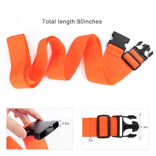 Ajmyonsp 4Pcs Luggage Straps Suitcase 80In Long Adjustable Travel Accessories TSA Approved, Belts to Keep Your Suitcase Secure While Traveling, Premium Accessory for Travel Bag Closure, Multicolor - Image 3
