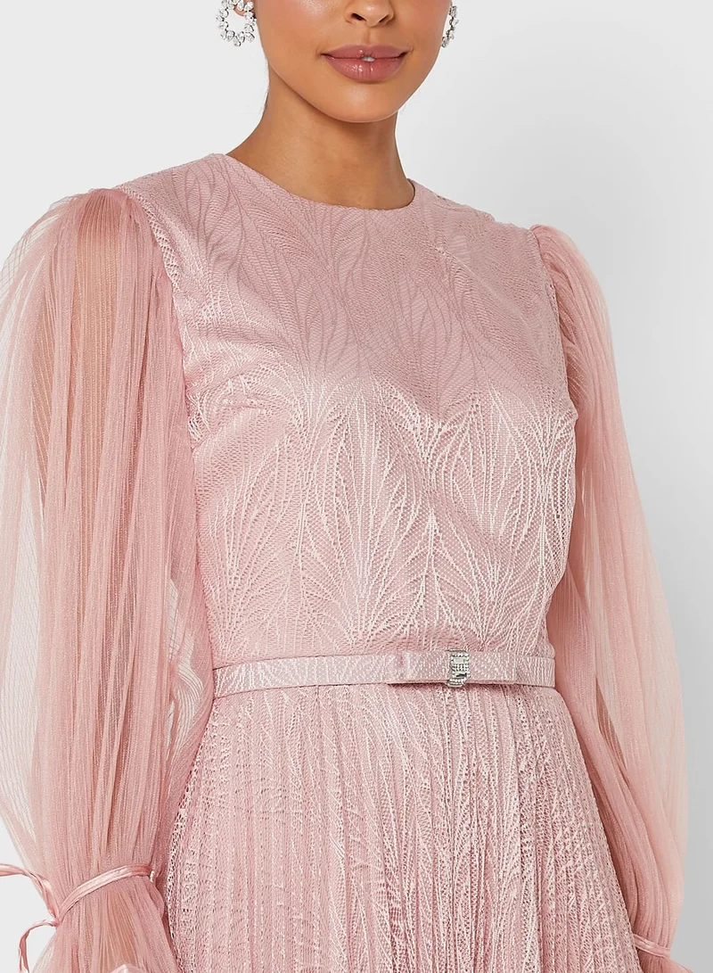 Khizana Pleated Tulle Dress