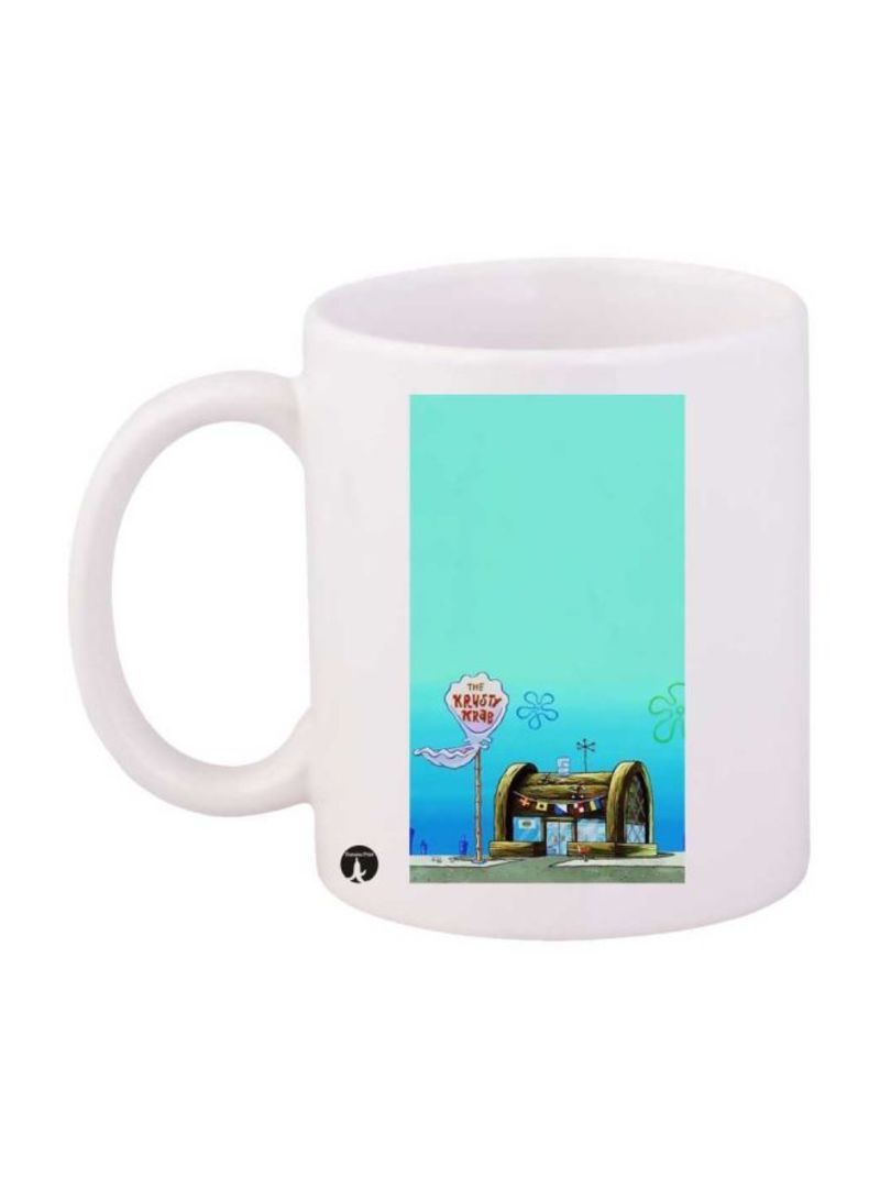 Spongebob Printed Mug White/Blue Standard Size
