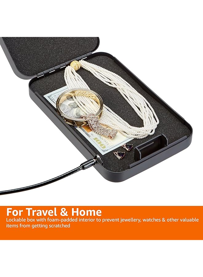 إيروريكس صندوق أمان محمول مزود بقفل تركيبة لحفظ المستندات والمجوهرات، مقاس XL أسود - Image 4