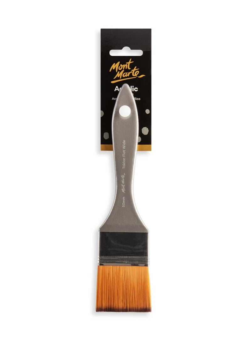 Mont Marte - Premium Artist Acrylic Brush Taklon Flat 50mm Width - Image 1