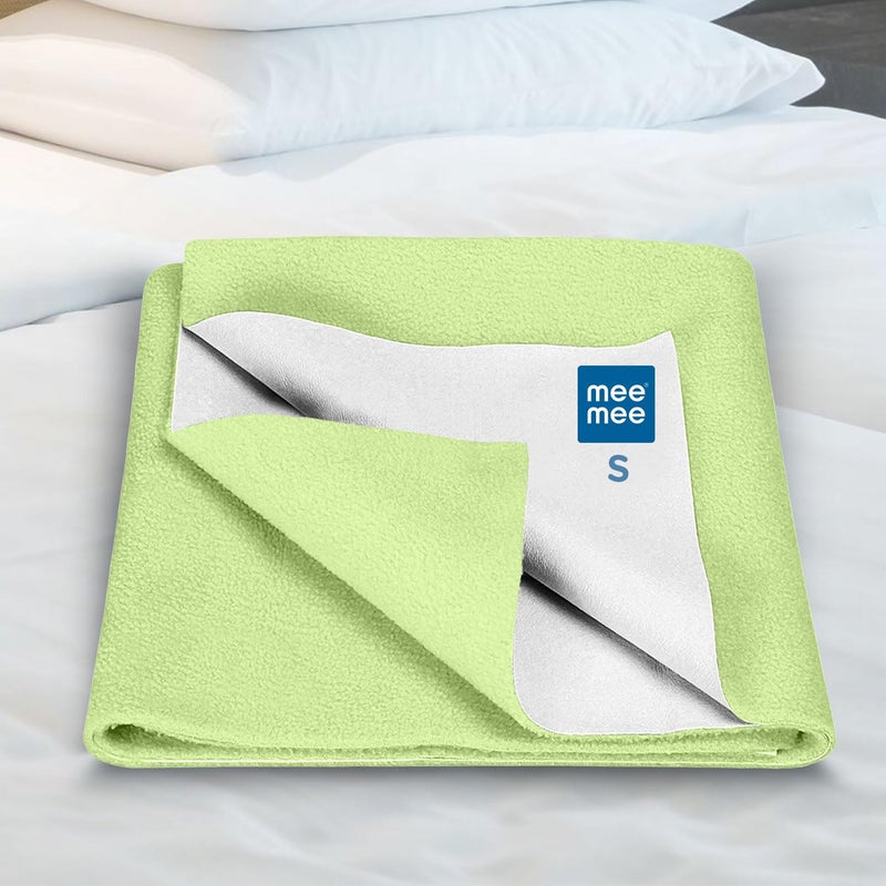 mee mee Mee Mee Reusable Water Proof Cotton Bed Protector SheetExtra Absorbent MatDry SheetsUrine SheetDry Mat Pack of 2 Small Pista Green50CmX70Cm  - Image 3