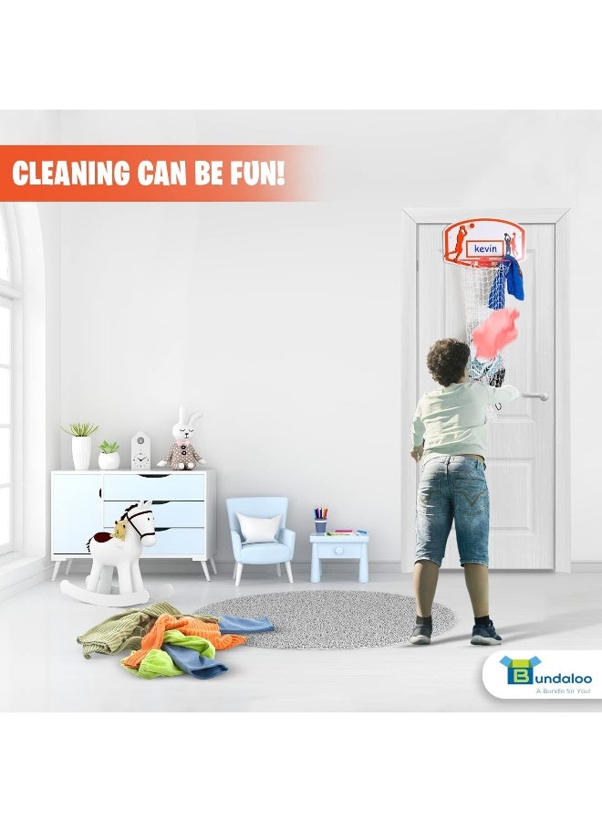 Bundaloo Basketball Laundry Hamper - Over The Door 2 in 1 Hanging Basketball Hoop Or Laundry Hamper Boys & Girls Room Decor - Fun Gift - Image 5