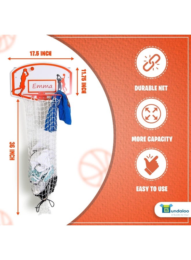 Bundaloo Basketball Laundry Hamper - Over The Door 2 in 1 Hanging Basketball Hoop Or Laundry Hamper Boys & Girls Room Decor - Fun Gift - Image 2