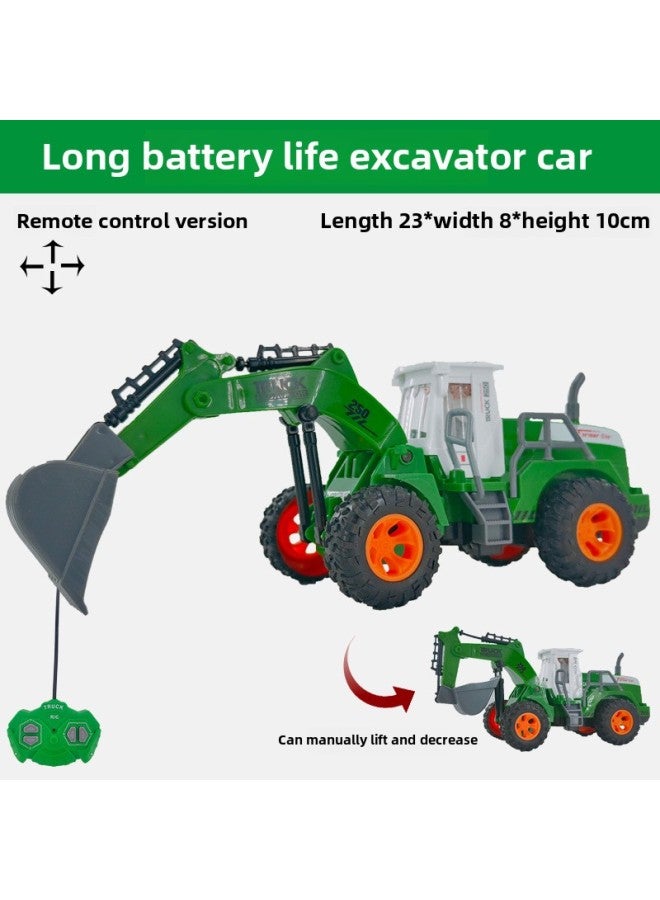Long Endurance Children's Remote Control Excavation Engineering Bulldozer Road Roller Sanitation Shovel Wooden Car Rc Electric Toy Car-Color:Sanitation Excavation Vehicle-Proportion:1:30 (e-commerce) Self-purchased Battery - Image 1