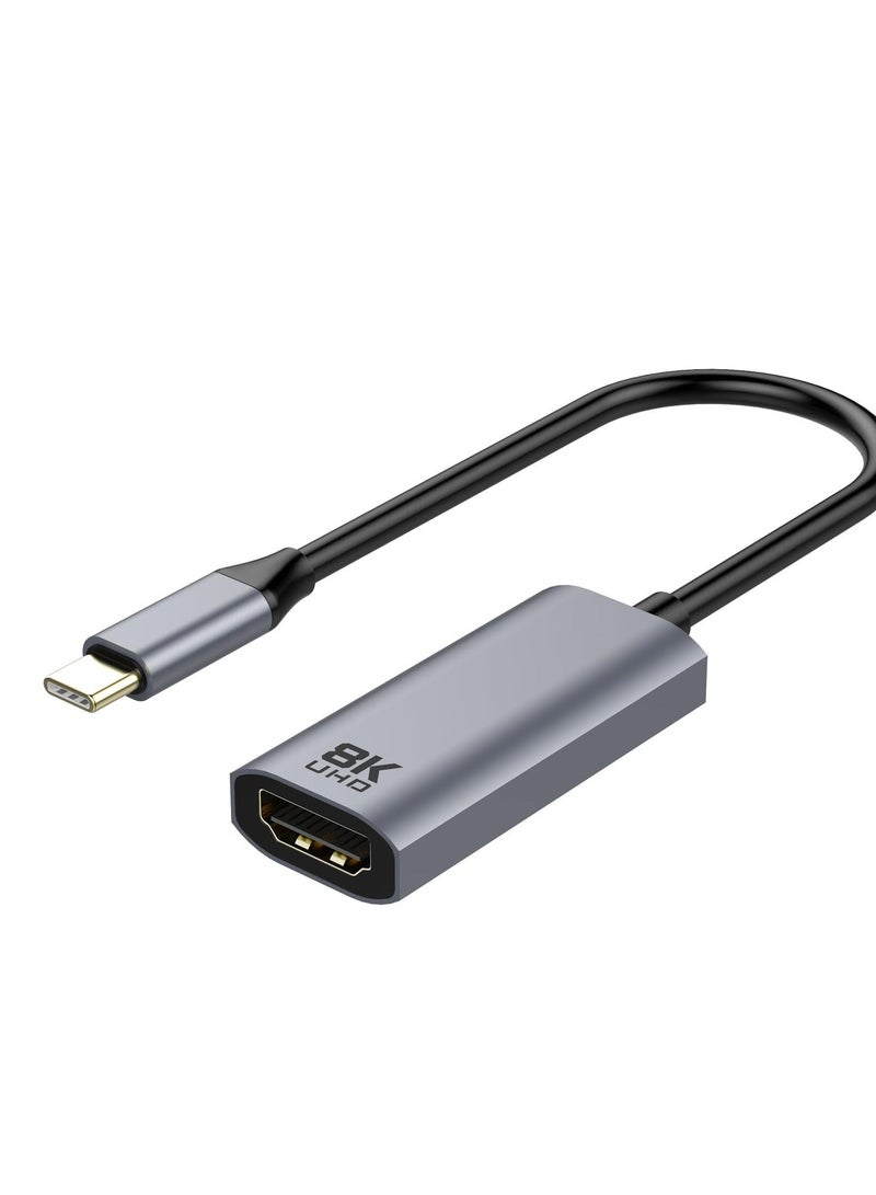 USB-C to HDMI 2.1 Adapter, Compatible with Thunderbolt 4/3 to HDMI Converter 48Gbps 8K 60Hz 4k 120hz/144hz HDR, HDCP2.3, Suitable for i-Phone 15 Pro, MacBook Pro Air, Samsung Galaxy - Image 1