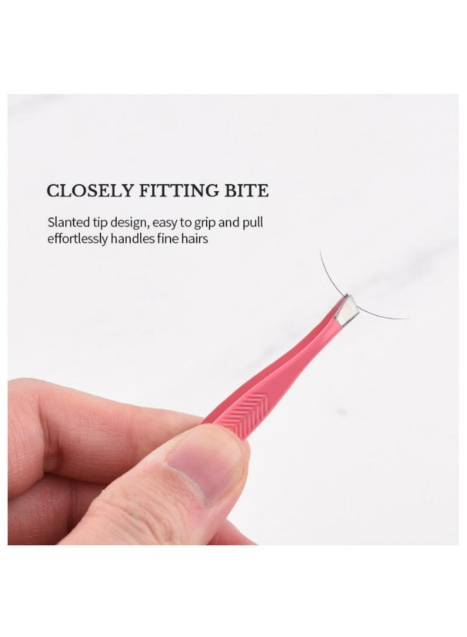 LUMYA 3 Pcs Stainless Steel LED Lighted Tweezers for Eyebrow and Eyelash Hair Removal, Slanted Tip Make Up Tweezers with Light, Precision Beauty Tool - Image 4