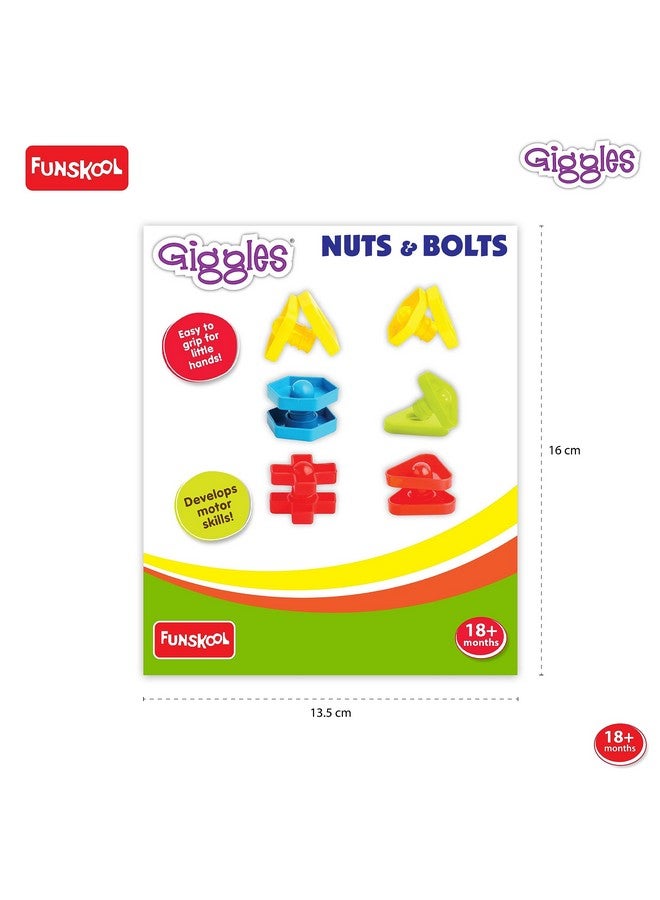 Giggles Funskool Giggles - Nuts And Bolts,Interlocking Educational Blocks,Shape&Colours,18 Months&Above,Infant And Preschool Toys,Multicolor - Image 2