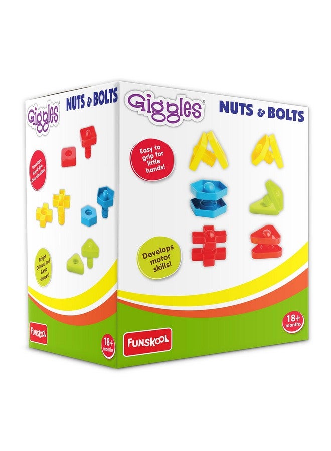 Giggles Funskool Giggles - Nuts And Bolts,Interlocking Educational Blocks,Shape&Colours,18 Months&Above,Infant And Preschool Toys,Multicolor - Image 1