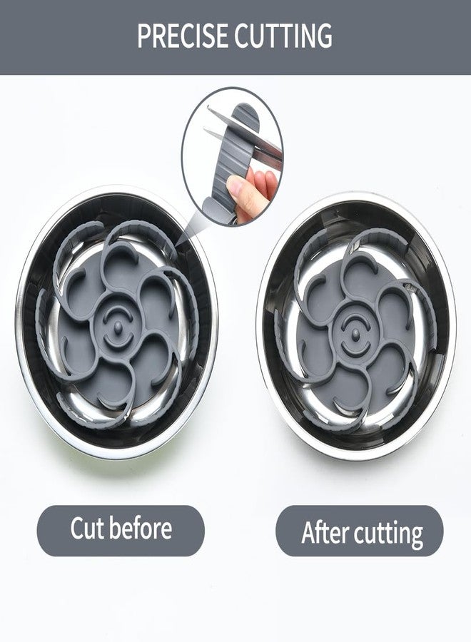 XIAOZHIHUI Slow Feeder Dog Bowls Insert,Third Generation upgradedSuper Firm Eating Bowl（Cuttable） for Large Breed and Medium Small Size Compatible with Regular Elevated Metal Glass Dog Bowl (Gray) - Image 5