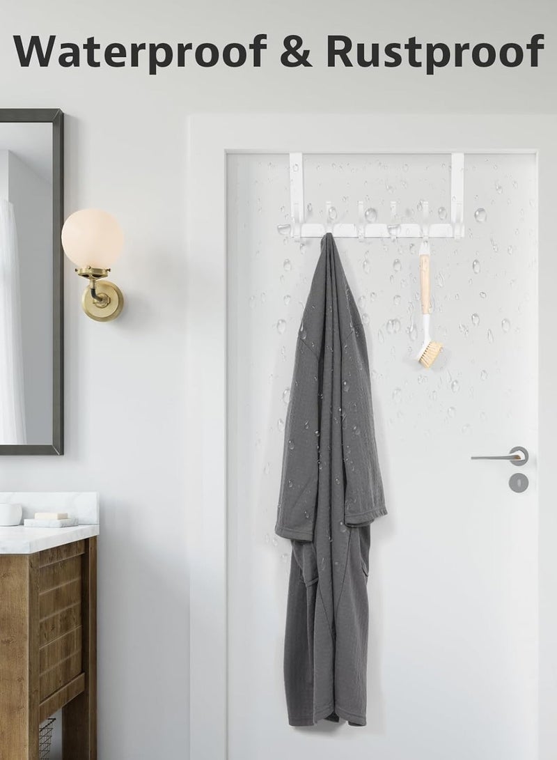 Door Hooks, Door Hooks, Bathroom Door Towel Racks, Hanging Cap Door Towel Hooks (1 Pack, White) - Image 1