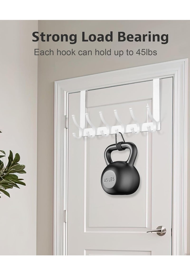 Door Hooks, Door Hooks, Bathroom Door Towel Racks, Hanging Cap Door Towel Hooks (1 Pack, White) - Image 3