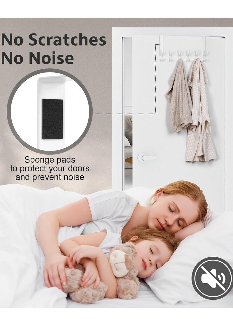 Door Hooks, Door Hooks, Bathroom Door Towel Racks, Hanging Cap Door Towel Hooks (1 Pack, White) - Image 5