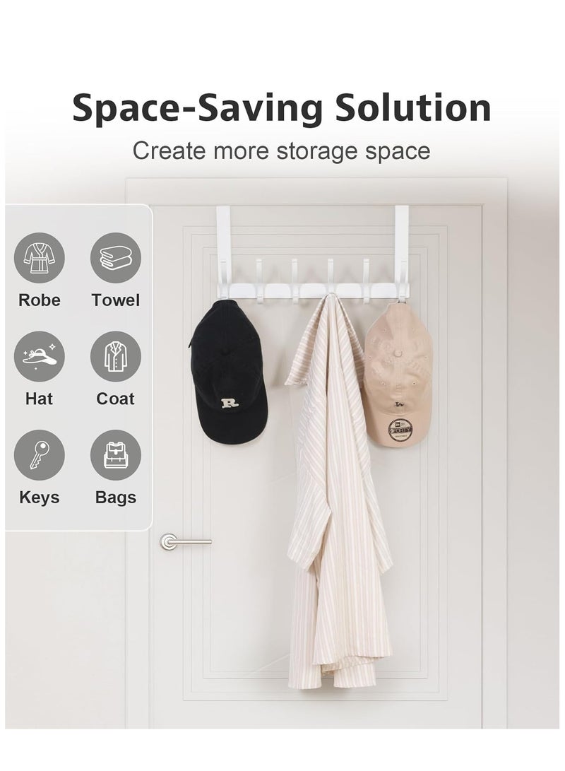 Door Hooks, Door Hooks, Bathroom Door Towel Racks, Hanging Cap Door Towel Hooks (1 Pack, White) - Image 4