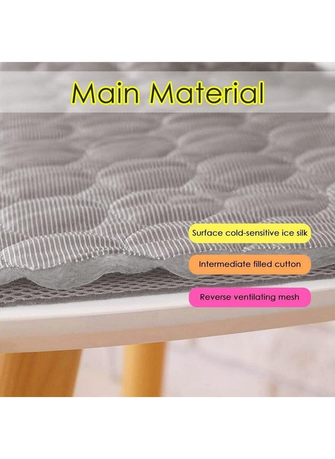 BiBOSS - Pet Cooling Mat For Dog Puppy Cat Washable Cooling Pad, Reusable Ice Silk Dog Self Cooling Mat, Pet Sleeping Pad Blanket For Pet Beds Kennels Couches Sofa Floors Car Seats, Large, Grey - Image 1