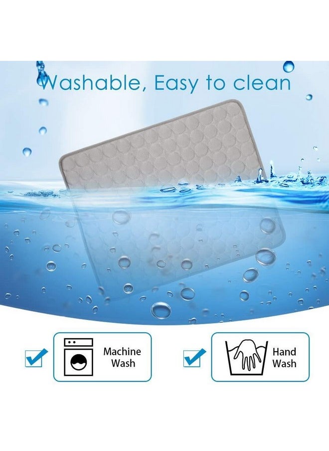 BiBOSS - Pet Cooling Mat For Dog Puppy Cat Washable Cooling Pad, Reusable Ice Silk Dog Self Cooling Mat, Pet Sleeping Pad Blanket For Pet Beds Kennels Couches Sofa Floors Car Seats, Large, Grey - Image 1