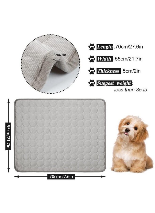BiBOSS - Pet Cooling Mat For Dog Puppy Cat Washable Cooling Pad, Reusable Ice Silk Dog Self Cooling Mat, Pet Sleeping Pad Blanket For Pet Beds Kennels Couches Sofa Floors Car Seats, Large, Grey - Image 1