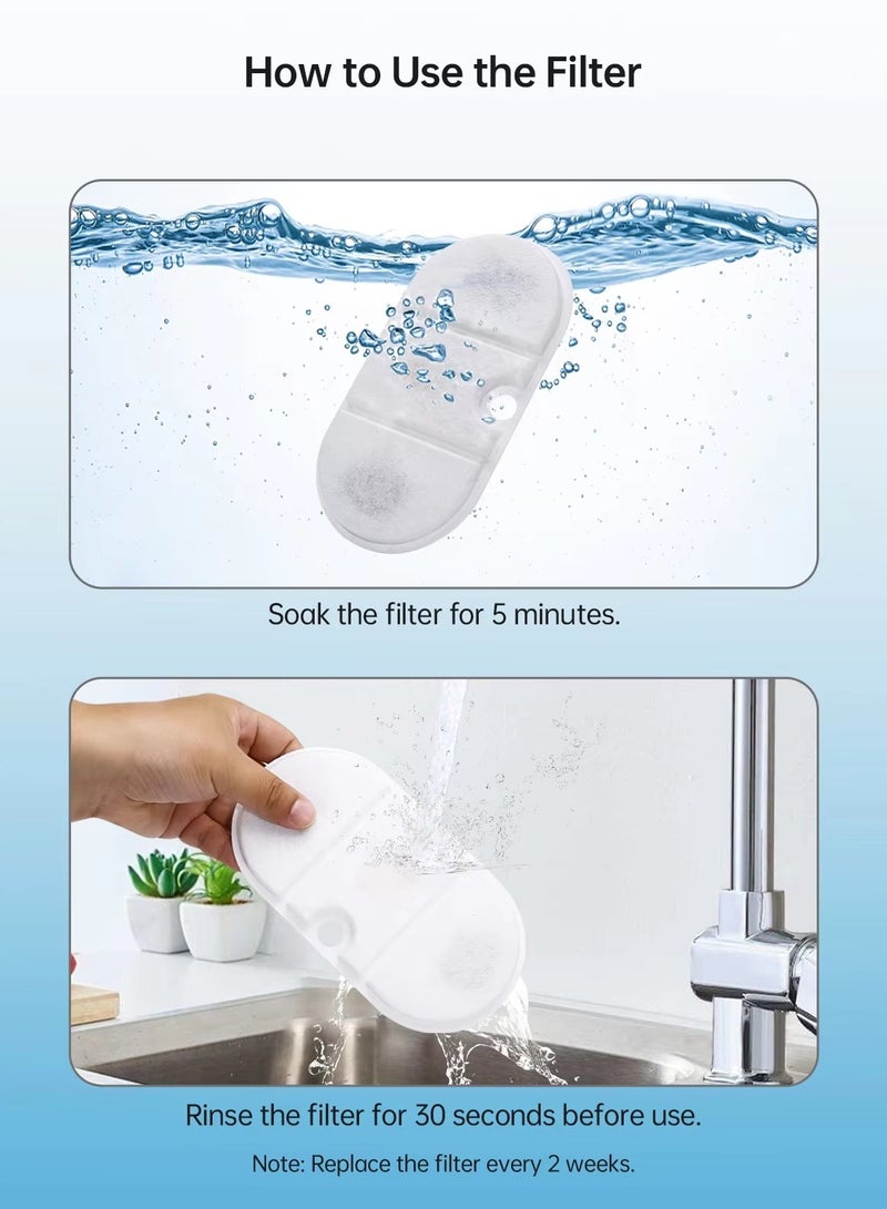 Cat Water Fountain, 2.1L Quiet Automatic Pet Drinking Fountain with Filters & Sponges, Quadruple Filtration, 2 Flow Modes, Ultra-Quiet Pump for Cats & Small Dogs - Image 5