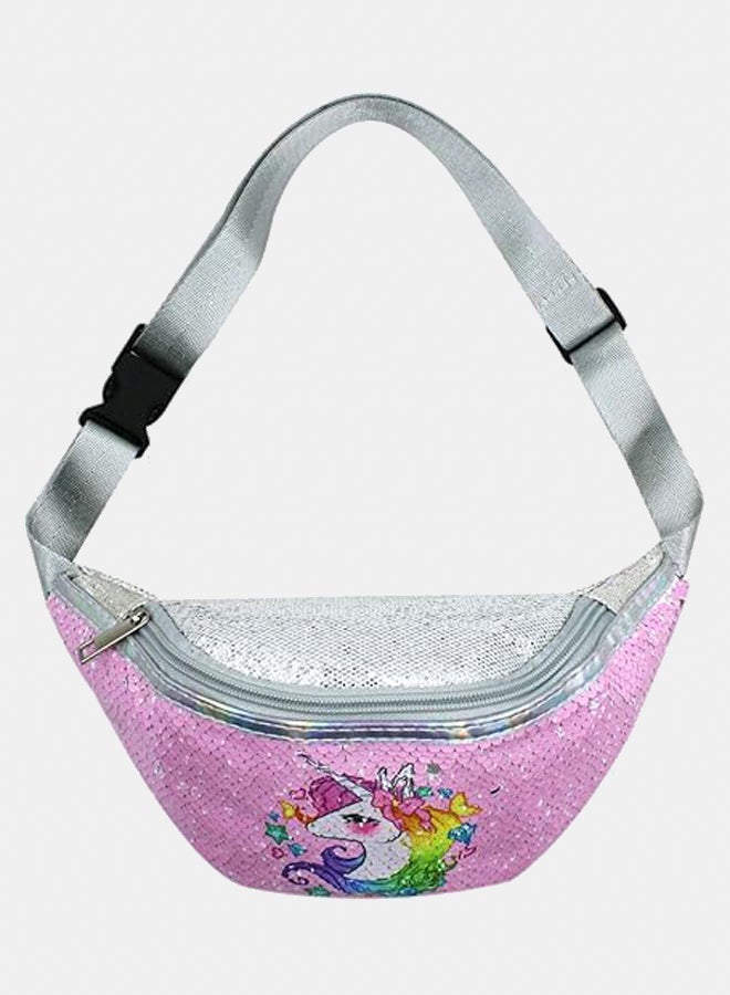 Fashionable waist bag Glitter Sequins Fanny Pack Waist Pack Unicorn Sling Crossbody Bag Chest Bag for Kids Little Girls  - Image 4