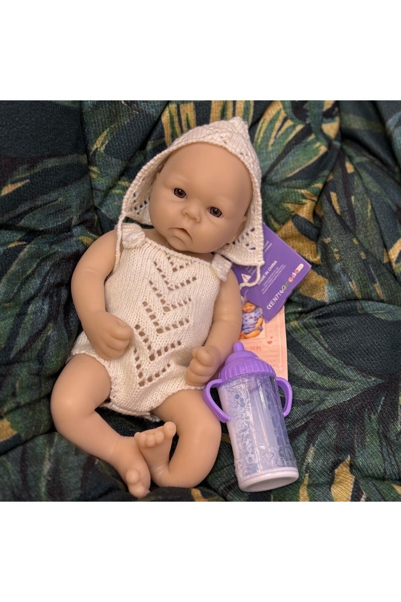 Unpainted Girl Reborn Dolls 13Inch Open Mouth Silicone Girl Full Body Soft Silicone Unpainted Newbor