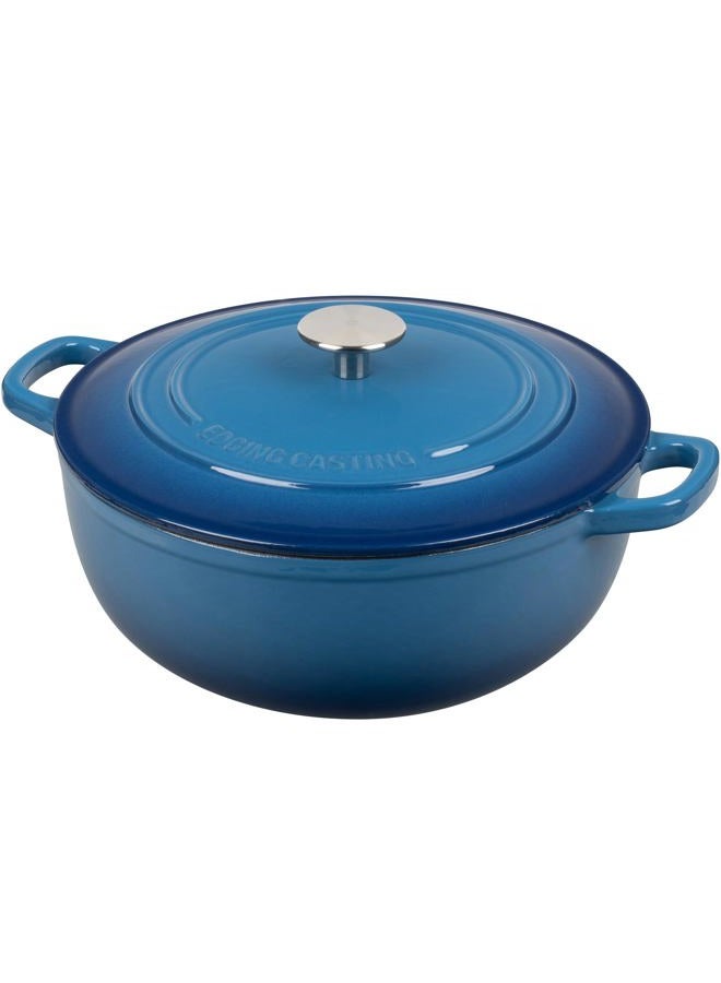 EDGING CASTING Enameled Cast Iron Dutch Oven Pot with Lid for Sourdough Bread Baking, Bread Dutch Ovens, Cooking Pots, 5 Quart, Lake Blue - Image 3