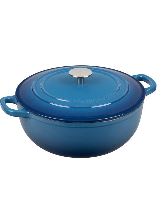 EDGING CASTING Enameled Cast Iron Dutch Oven Pot with Lid for Sourdough Bread Baking, Bread Dutch Ovens, Cooking Pots, 5 Quart, Lake Blue - Image 2