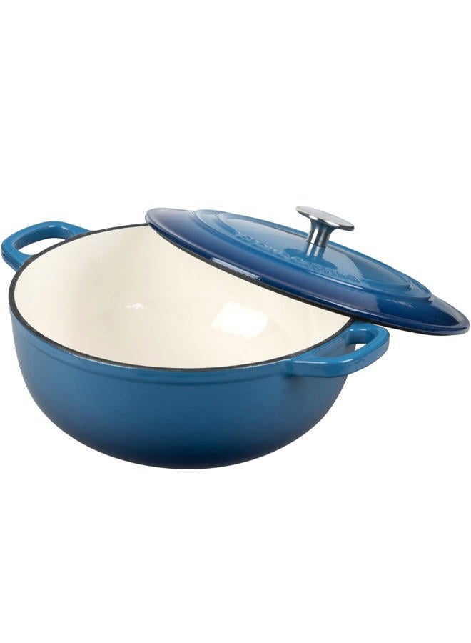 EDGING CASTING Enameled Cast Iron Dutch Oven Pot with Lid for Sourdough Bread Baking, Bread Dutch Ovens, Cooking Pots, 5 Quart, Lake Blue - Image 4