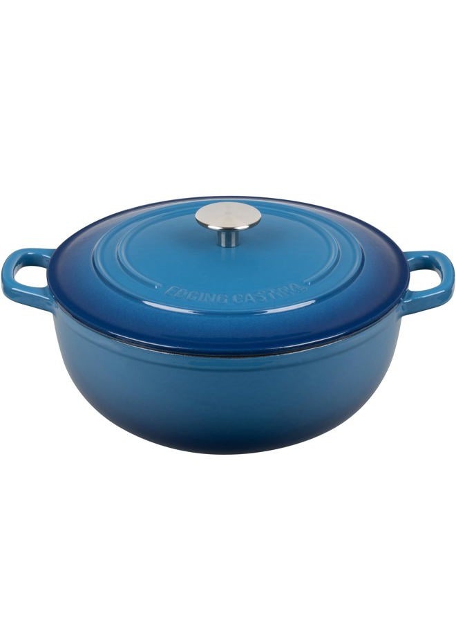 EDGING CASTING Enameled Cast Iron Dutch Oven Pot with Lid for Sourdough Bread Baking, Bread Dutch Ovens, Cooking Pots, 5 Quart, Lake Blue - Image 1