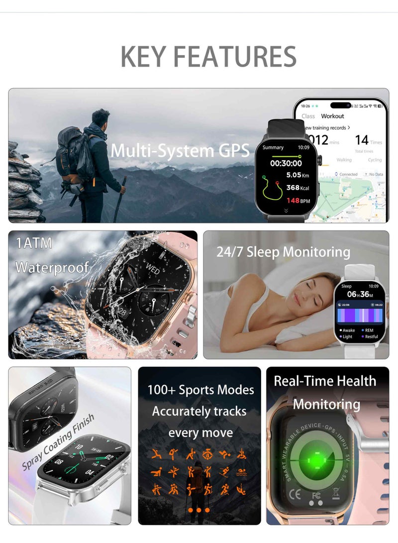 RollsTimi  2025 New Style Sports Bluetooth Smart Watch, Smart Wearable Device, Equipped with 360mAh Large-Capacity Battery, 2.01-Inch HD Full Touch Large Screen, Daily Waterproof, DIY Personalized Watch Face, RT EX300 - Image 2