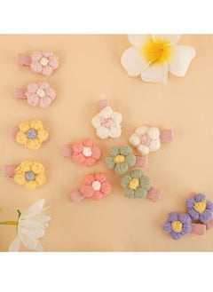 Oasisgalore 12 Pcs Baby Girl Hair Clips, Plush Flower & Small Plush Hairpins, Cute Hair Accessories  - Image 5
