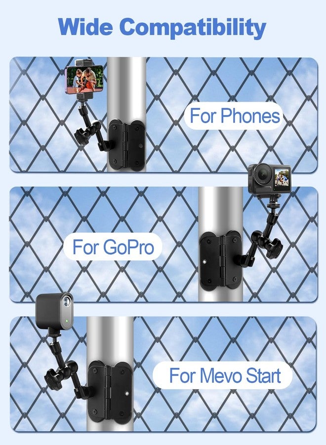 UBeesize Magnetic Fence Mount for iPhone, Game Changer Mounting Kit Compatible with Mevo Start, GoPro, Android & Action Cameras, Includes Carry Bag for Baseball, Softball, Tennis & Golf Carts - Image 4
