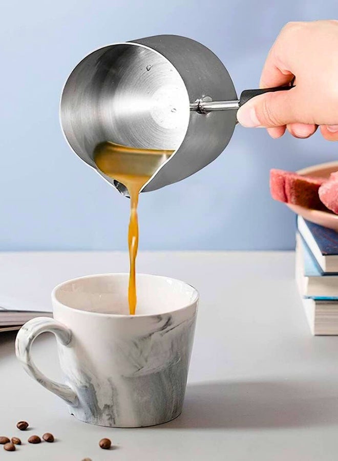 Chase Up 600ML/20oz Turkish Coffee Pot – 304 Stainless Steel Coffee and Butter Warmer, Premium Milk Warmer and Milk Pot with Spout - Image 2