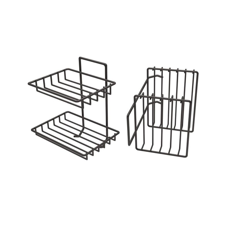 RACKORA Wall Mounted Double Layer soap Dish Holder Stainless Steel Wall Hanging Soap Storage Rack for Kitchen Bathroom-with Self Adhesive Magic Sticker (Black) - Image 5