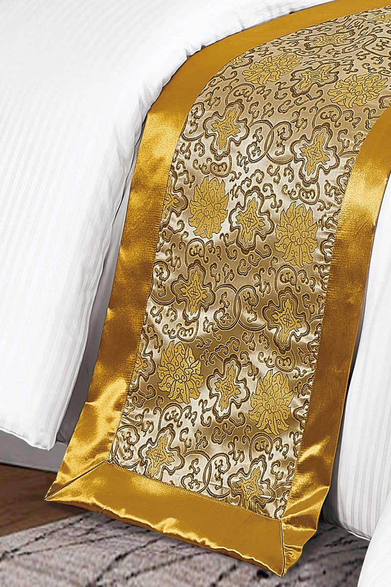 سليب نايت وشاح سرير الفندق بمقاس كوين ومفرش السرير والقدم وشاح كبير لتزيين نهاية السرير لغرفة نوم الفندق ومنتجع الفندق 50 × 180 سم لسرير 1.2 متر - Image 1