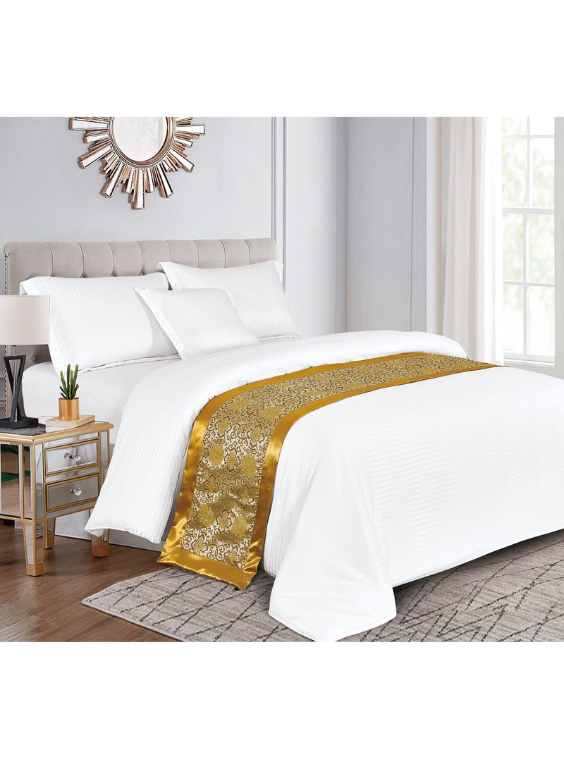 سليب نايت وشاح سرير الفندق بمقاس كوين ومفرش السرير والقدم وشاح كبير لتزيين نهاية السرير لغرفة نوم الفندق ومنتجع الفندق 50 × 180 سم لسرير 1.2 متر - Image 2