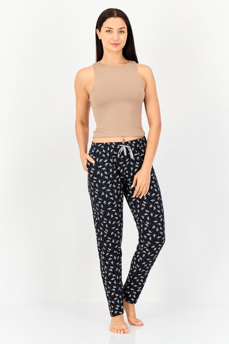 zivame Women 2 Pcs All Over Print Drawstring Pajama Pant, Multicolor - Image 3