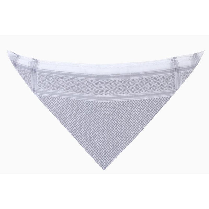 اليرموك شماغ الكوفية التقليدي - حجاب عربي خفيف الوزن من القطن للرجال والنساء (رمادي وأبيض) - Image 2