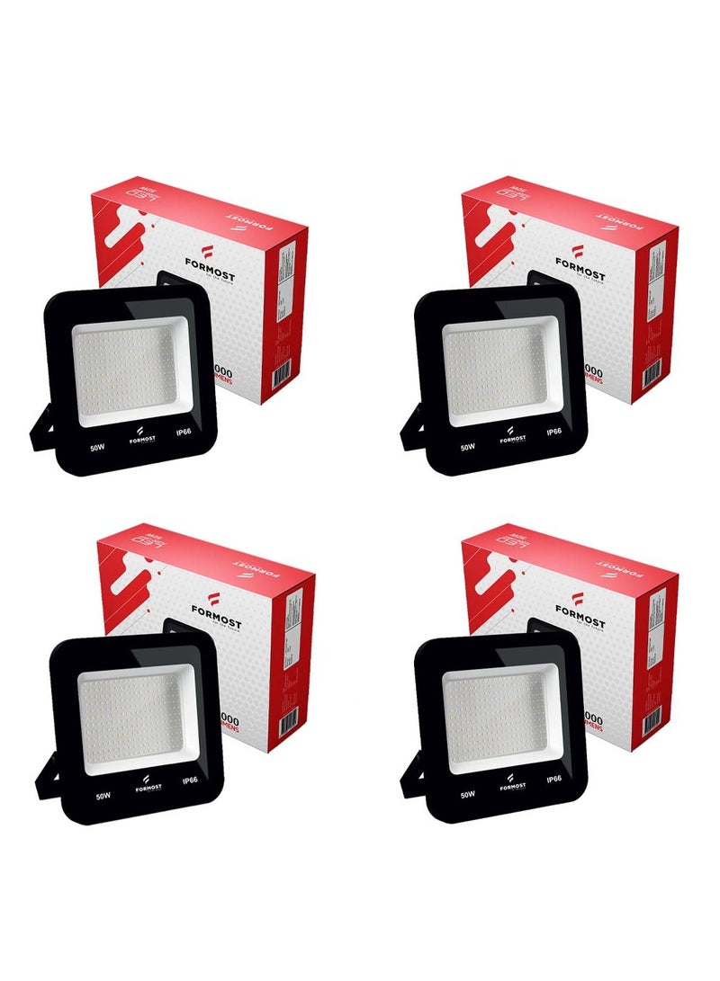 FORMOST FORMOST LED Flood Light | IP66 Water Resistant | Bright Light Output | Impact Proof Outdoor Light | 440V High Voltage Output | Superior Built Quality (50W, Pack of 4)  - Image 1