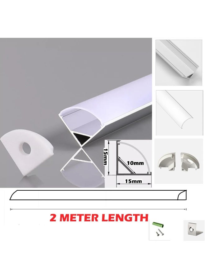 Poaker 2 Meter Led Profile Aluminum Frame Durable Sleek And Versatile Solution For Residential And Commercial Led Lighting Corner Type  - Image 2