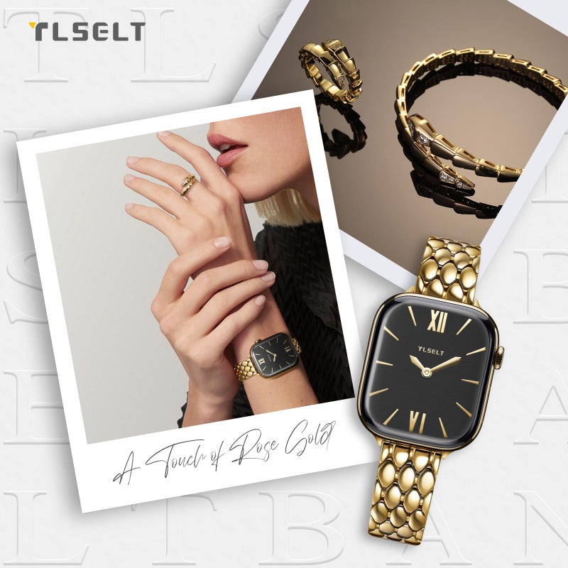 Tlselt Designer Band Compatible with Apple Watch Bands for Women 38/40/41/42/44/45/46/49mm, Dressy Fancy Stainless Steel Metal Strap for iWatch Series 11 10 9 8 7 6 5 4 3 SE Ultra 3 2 1 - Image 4