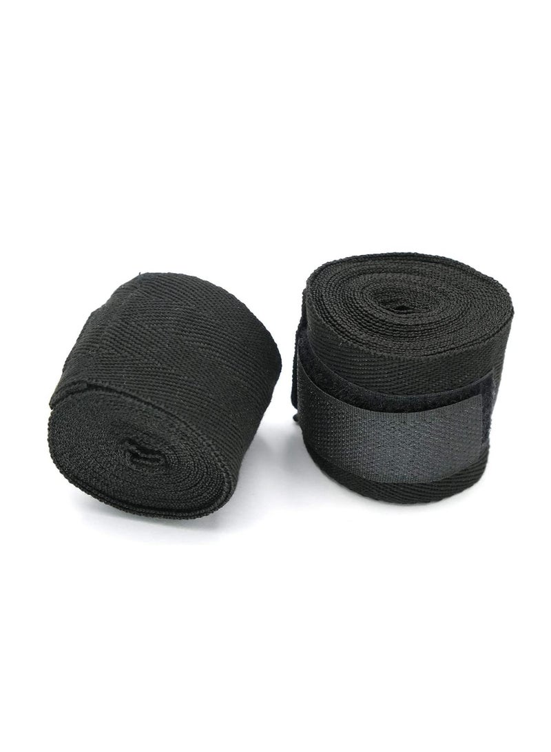 Cotton Bandage Boxing Wrist Brace Hand Wraps Fight Estimate Boxing Kickboxing Hand Wraps Training 3 Meter Black - Image 1