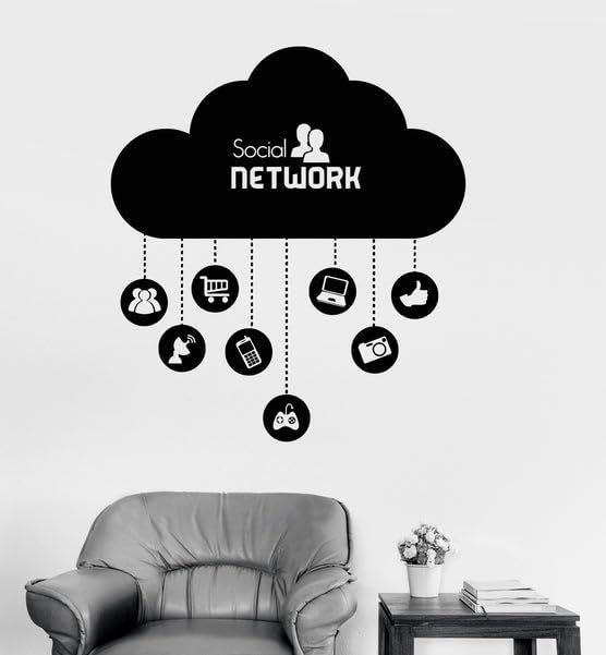 SnappySticker Loud Social Network Computer Vinyl Wall Art Decal Stickers Kitchen Dcor Size 27 X 30cm - Image 1