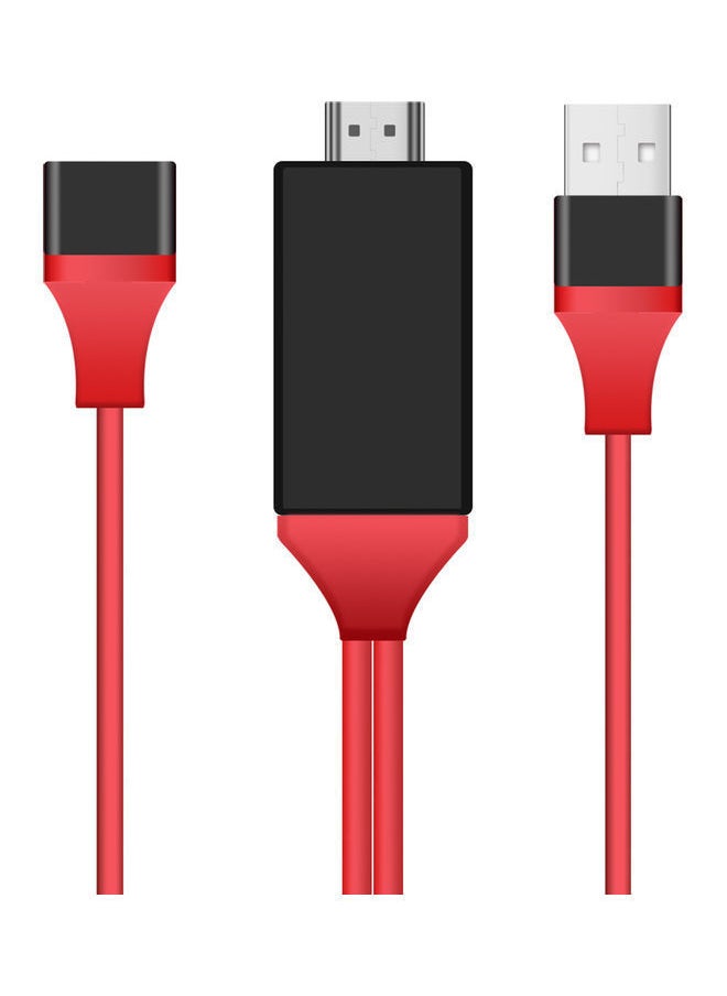 NIBEMINENT 1080p Hdtv Cable Adapter Usb 2.0 To Hd Video Audio Converter Powered Plug And Play Compatible With Ios Smartphone Tablet Pc Android Phone Red  - Image 4