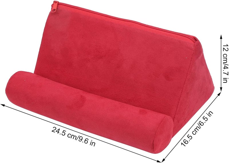 Pillow Tablet Stand, Portable Lightweight Holder for Phone Tablet Ereader with Suede Fabric, Compatible with Most Tablets Phones Books Magazines for Bed Car Armrest Carpet Thigh - Image 4