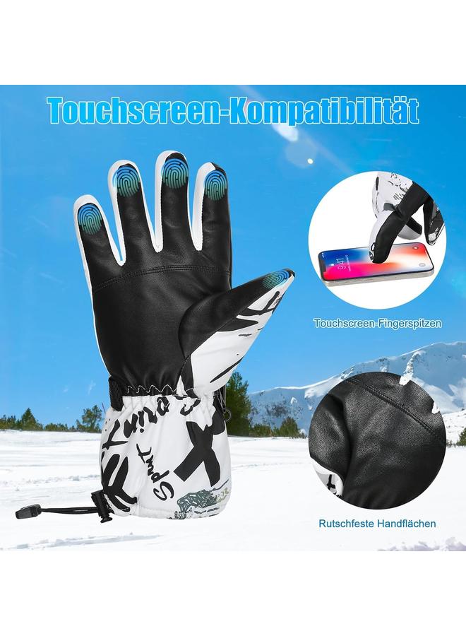 KOWVOWZ Ski Gloves, Winter Waterproof Snow Gloves, Touchscreen Windproof Gloves with Map Pocket Thermal Warm for Cold Weather Riding Running Hiking Cycling(L) - Image 3