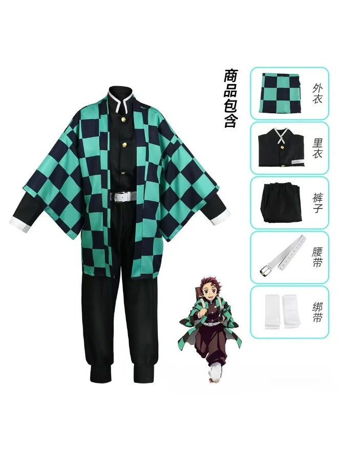 Kamado Nezuko Cosplay Costume for Demon Slayer Anime Cosplay Kimono Outfit Halloween Costume for Girls